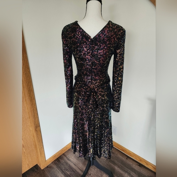 NWT Dress The Population Daphne Amber Elegant Multicolor Sequin Formal Dress - Picture 3 of 5